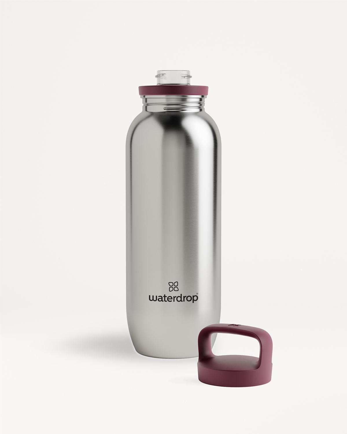 All-Purpose Ultralight · Spout Lid fles, zilverkleurig, met een rode draaghendel. Lichtgewicht en veelzijdig, ideaal voor trektochten of dagelijks gebruik. Gemakkelijk te dragen en te bevestigen.