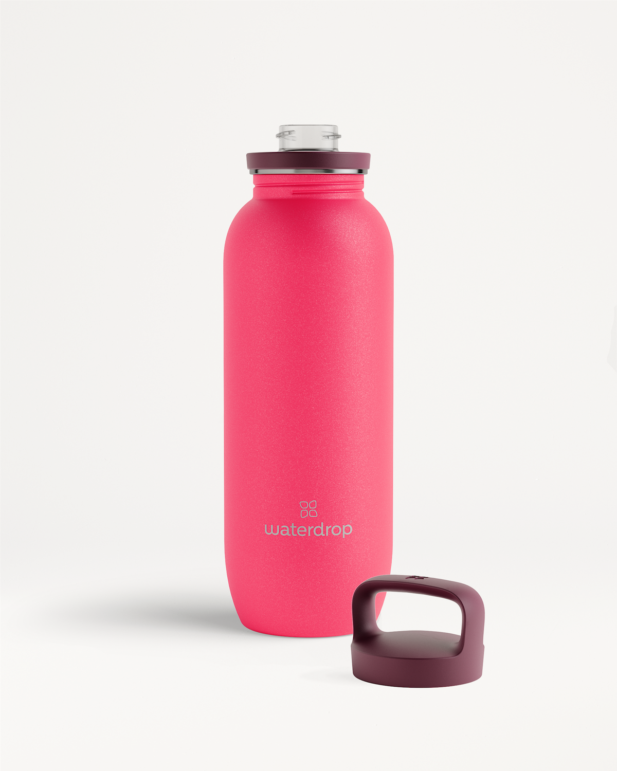 Close-up van de All-Purpose Ultralight · Spout Lid waterfles, een cilindervormige fles met handige draaggreep en comfortabel mondstuk, ideaal voor lichte en veelzijdige hydratatie tijdens tochten.