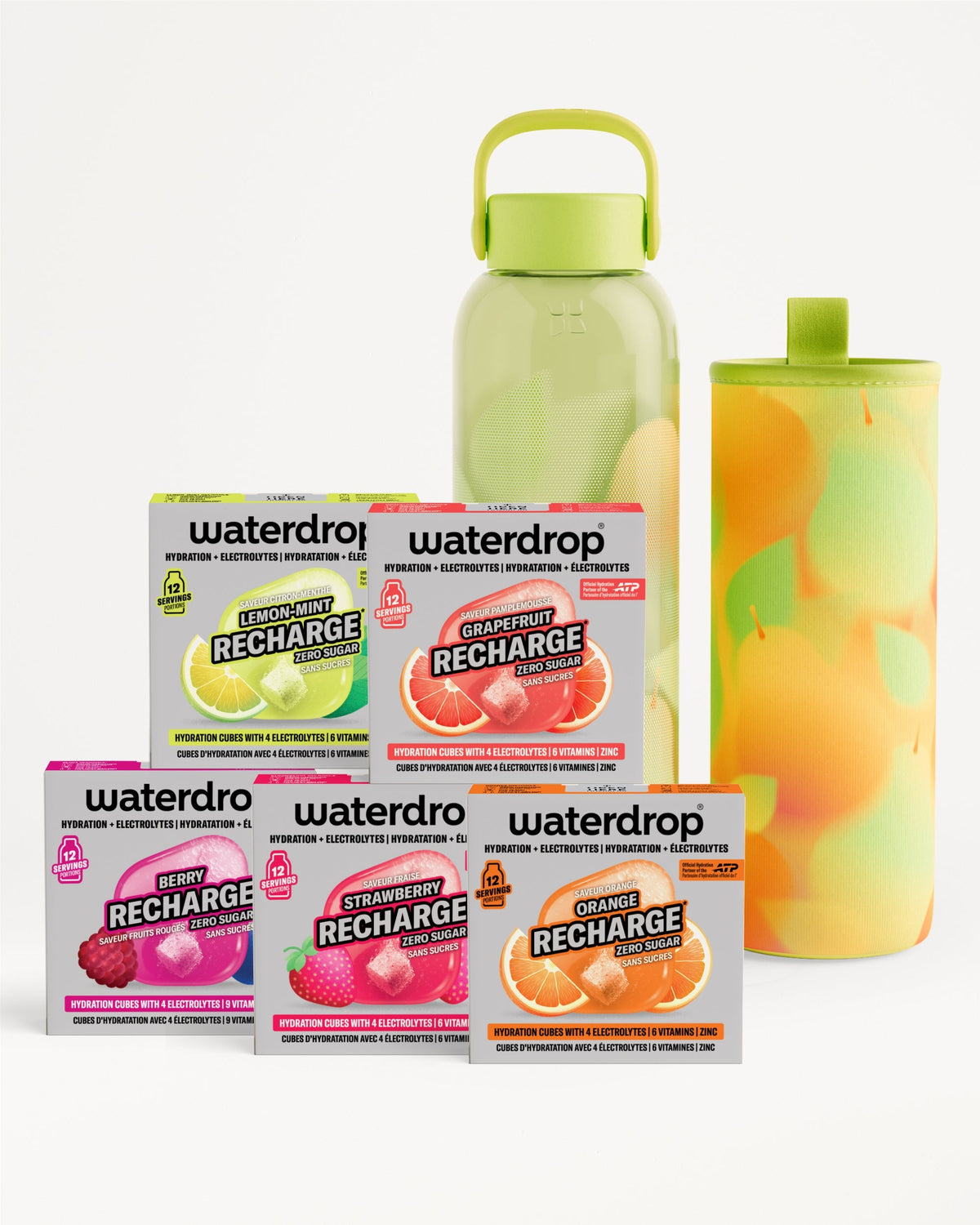 Starterset met RECHARGE en glazen fles