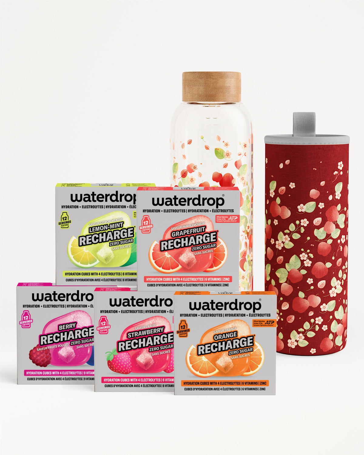 Starterset met RECHARGE en glazen fles