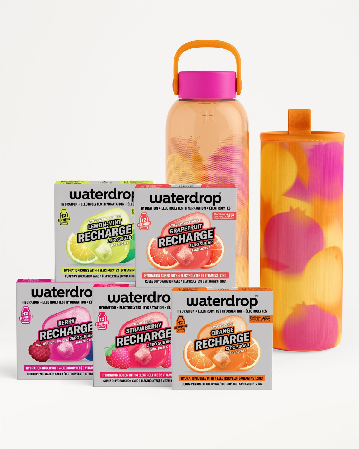 Starterset met RECHARGE en glazen fles