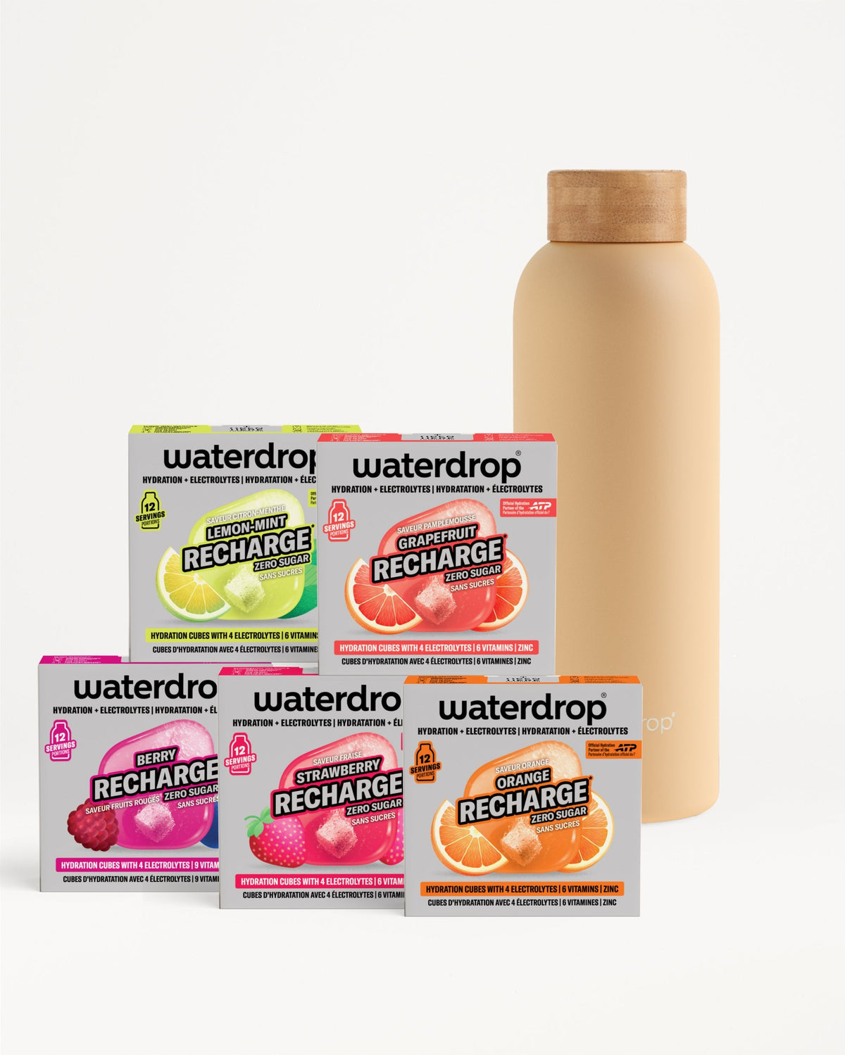 Starterset met RECHARGE en rvs fles