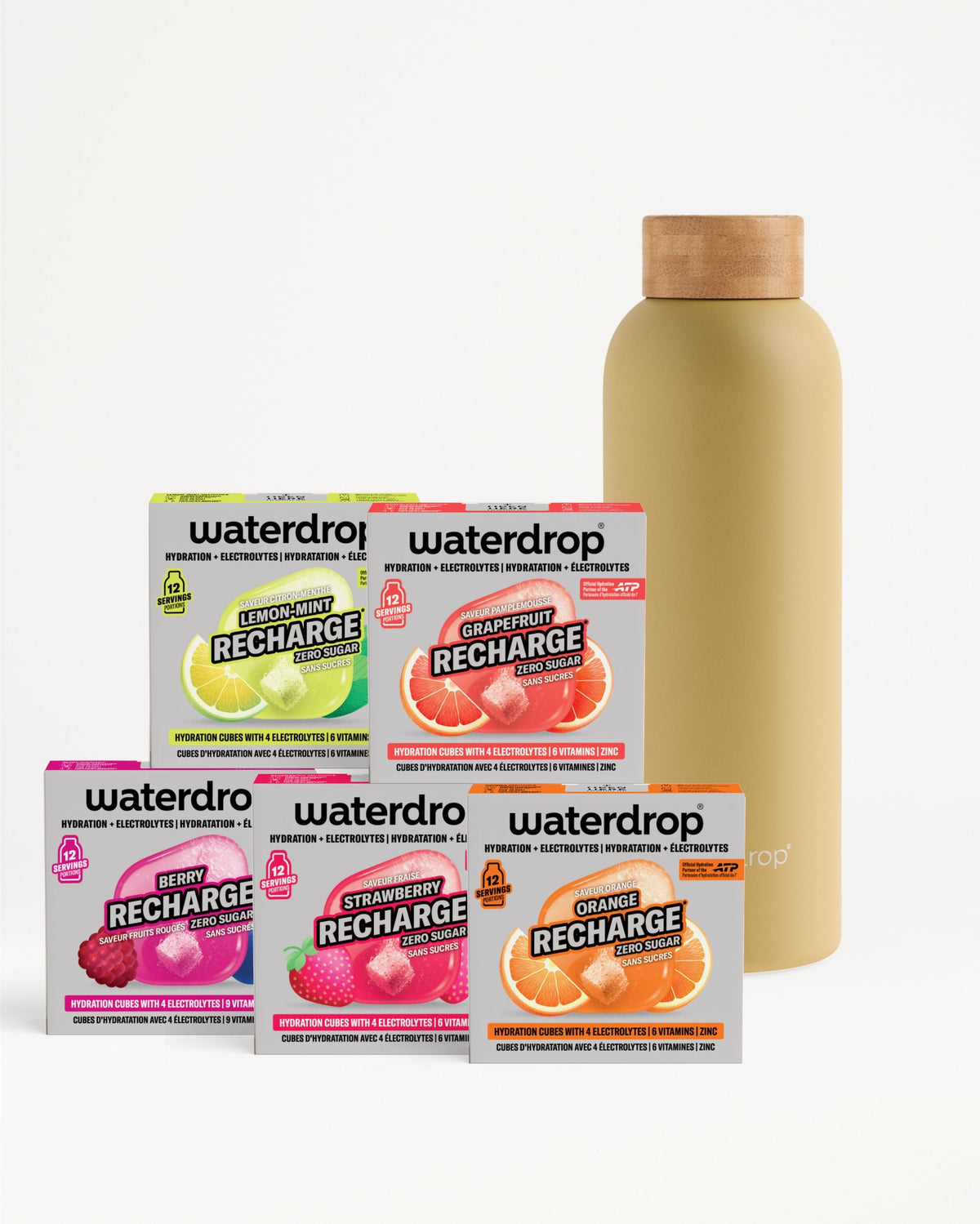 Starterset met RECHARGE en rvs fles
