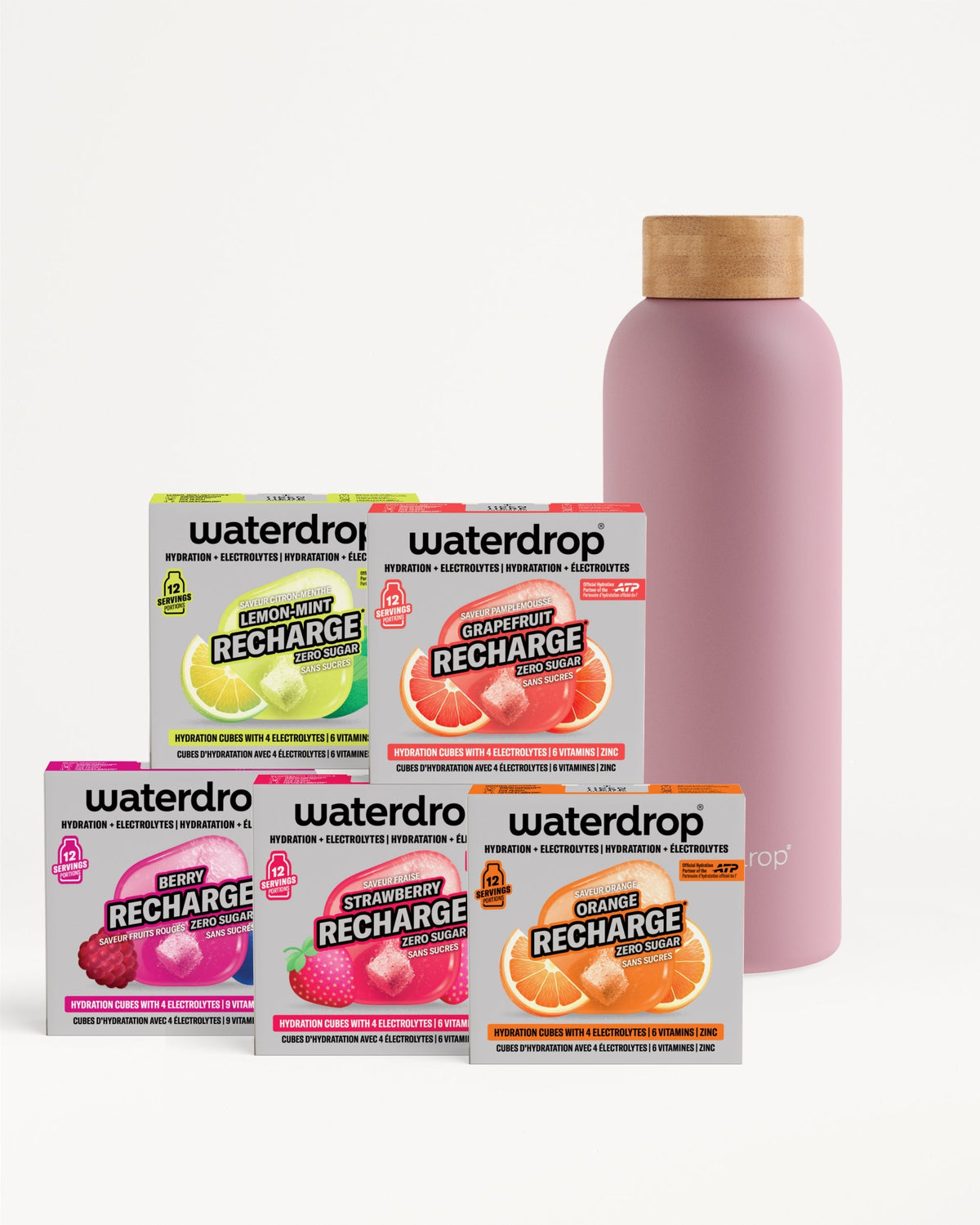 Starterset met RECHARGE en rvs fles