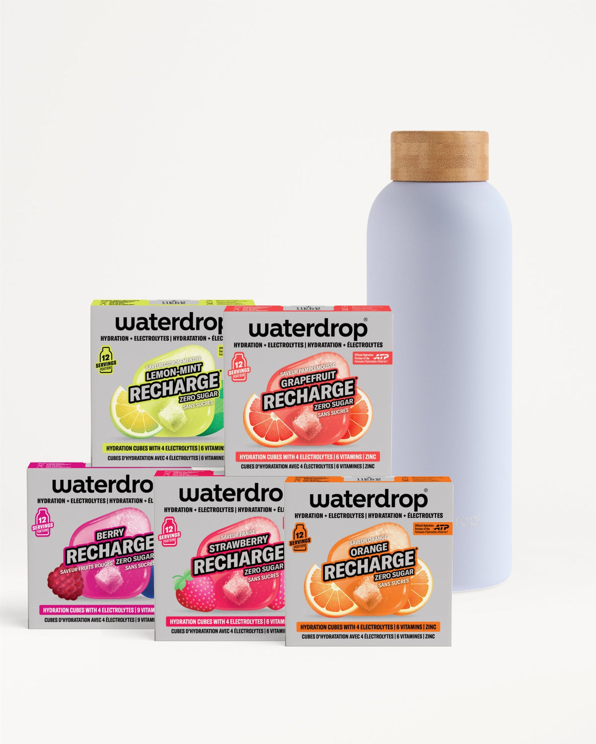 Starterset met RECHARGE en rvs fles