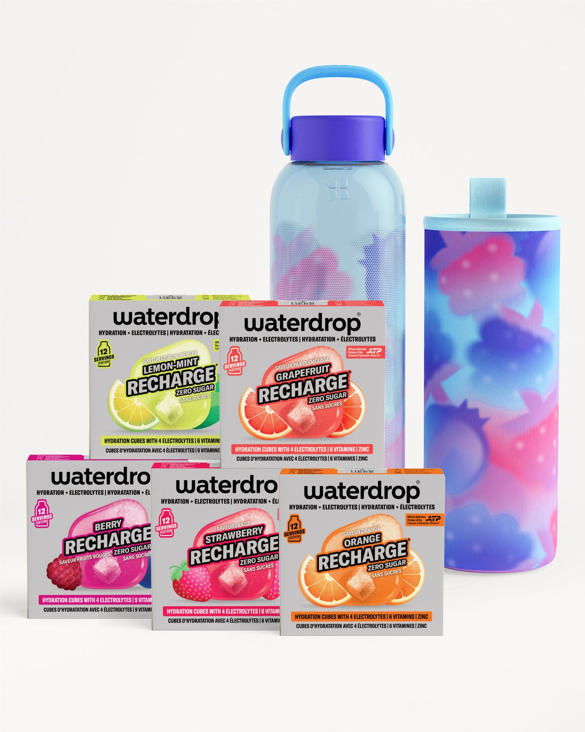 Starterset met RECHARGE en glazen fles