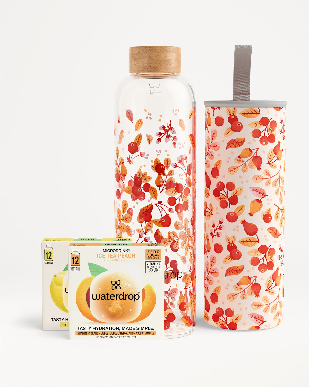 Set met ICEA TEA en glazen fles