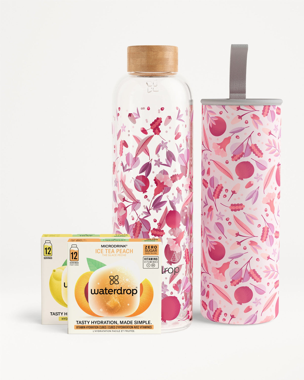 Set met ICEA TEA en glazen fles