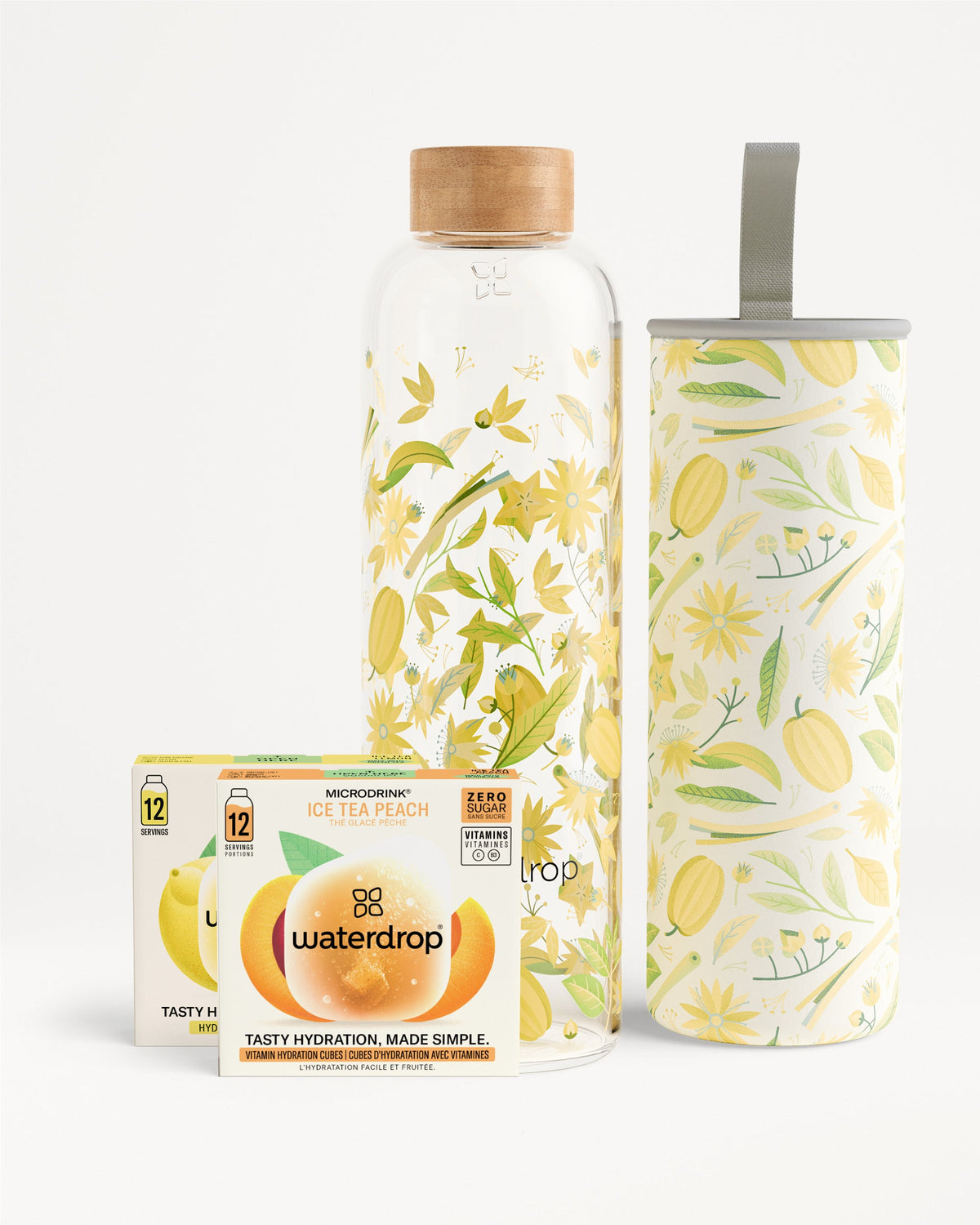 Set met ICEA TEA en glazen fles