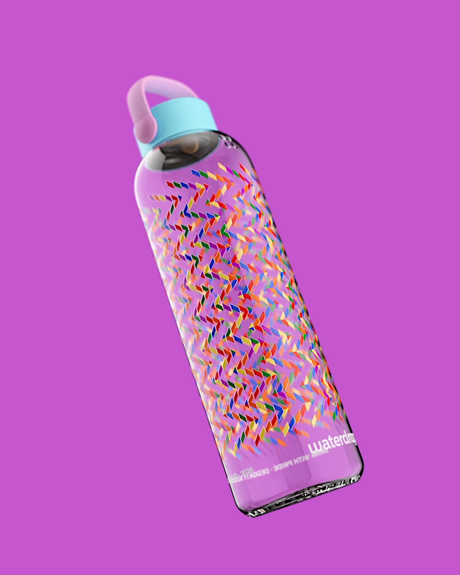 Limited edition glazen regenboogfles