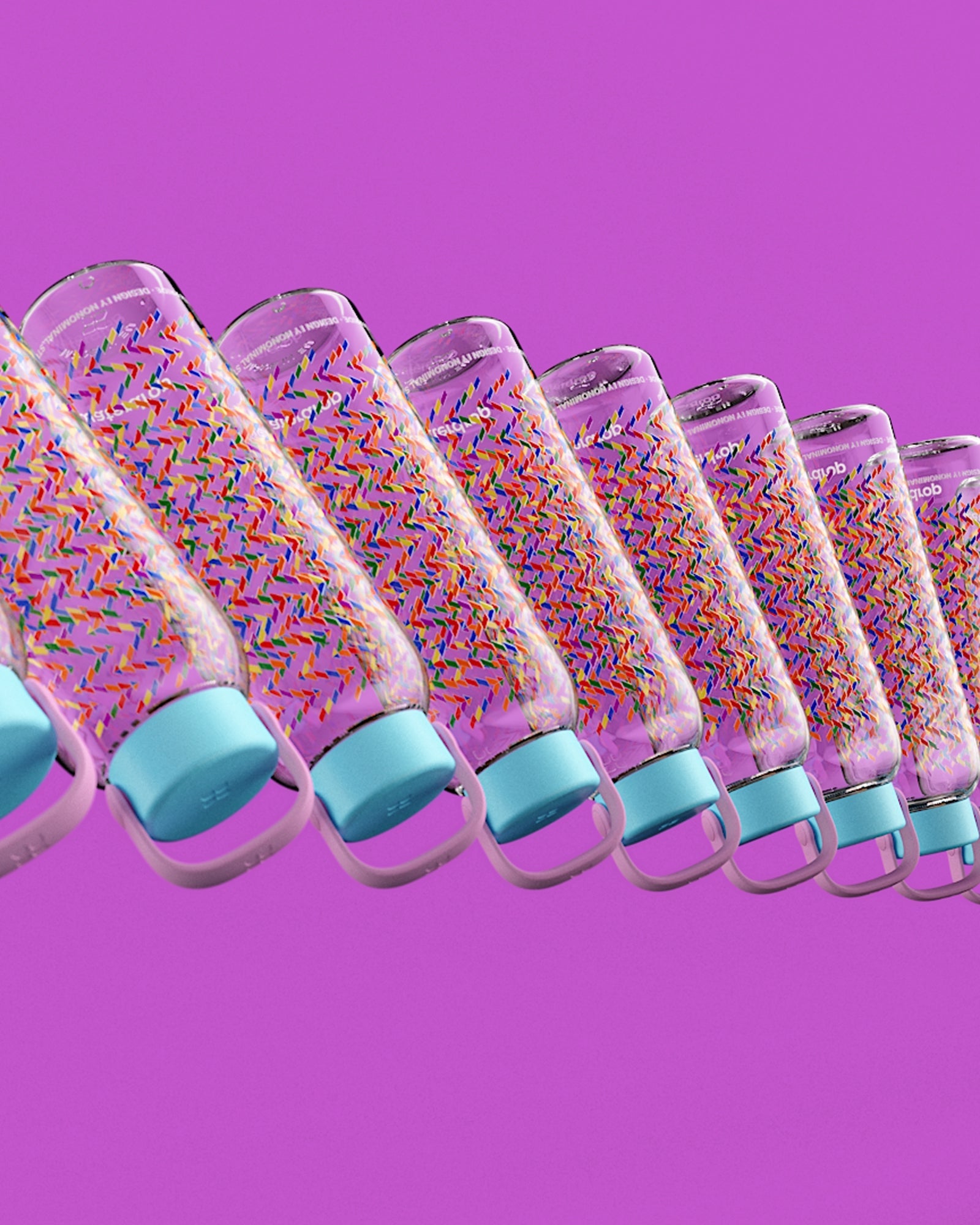 Limited edition glazen regenboogfles