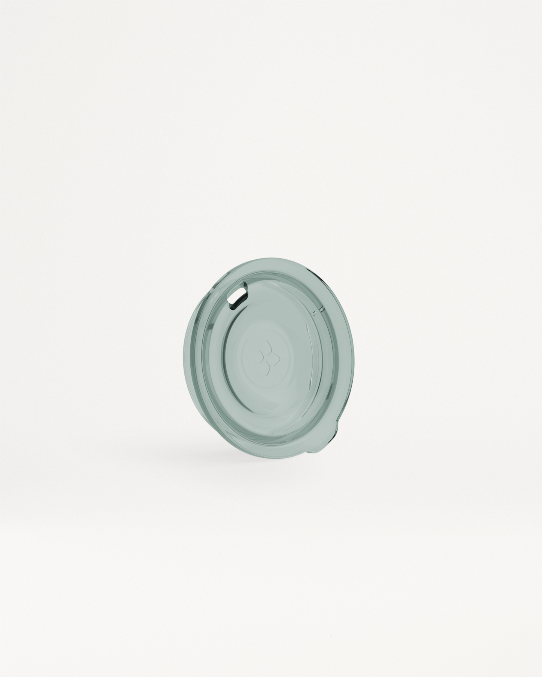 Close-up van de Sip Lid, een praktisch deksel ontworpen voor drinkcomfort, perfect te combineren met glazen of stalen bekers van waterdrop®, ideaal voor onderweg of op kantoor.