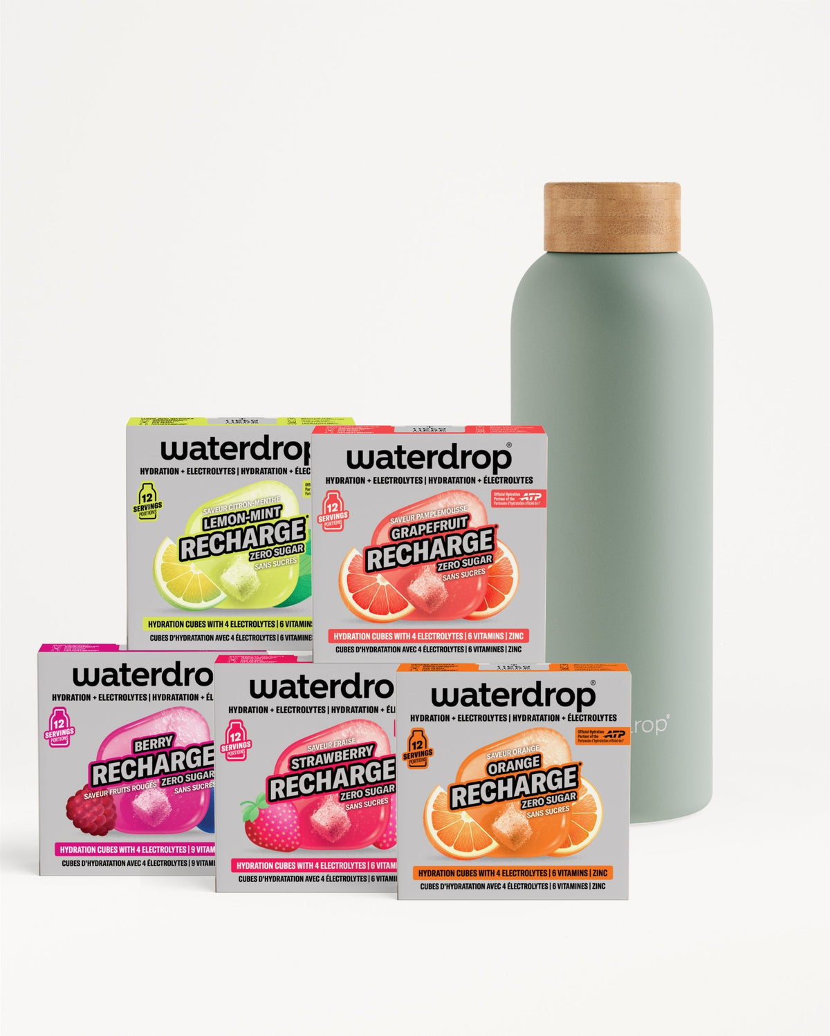 Starterset met RECHARGE en rvs fles