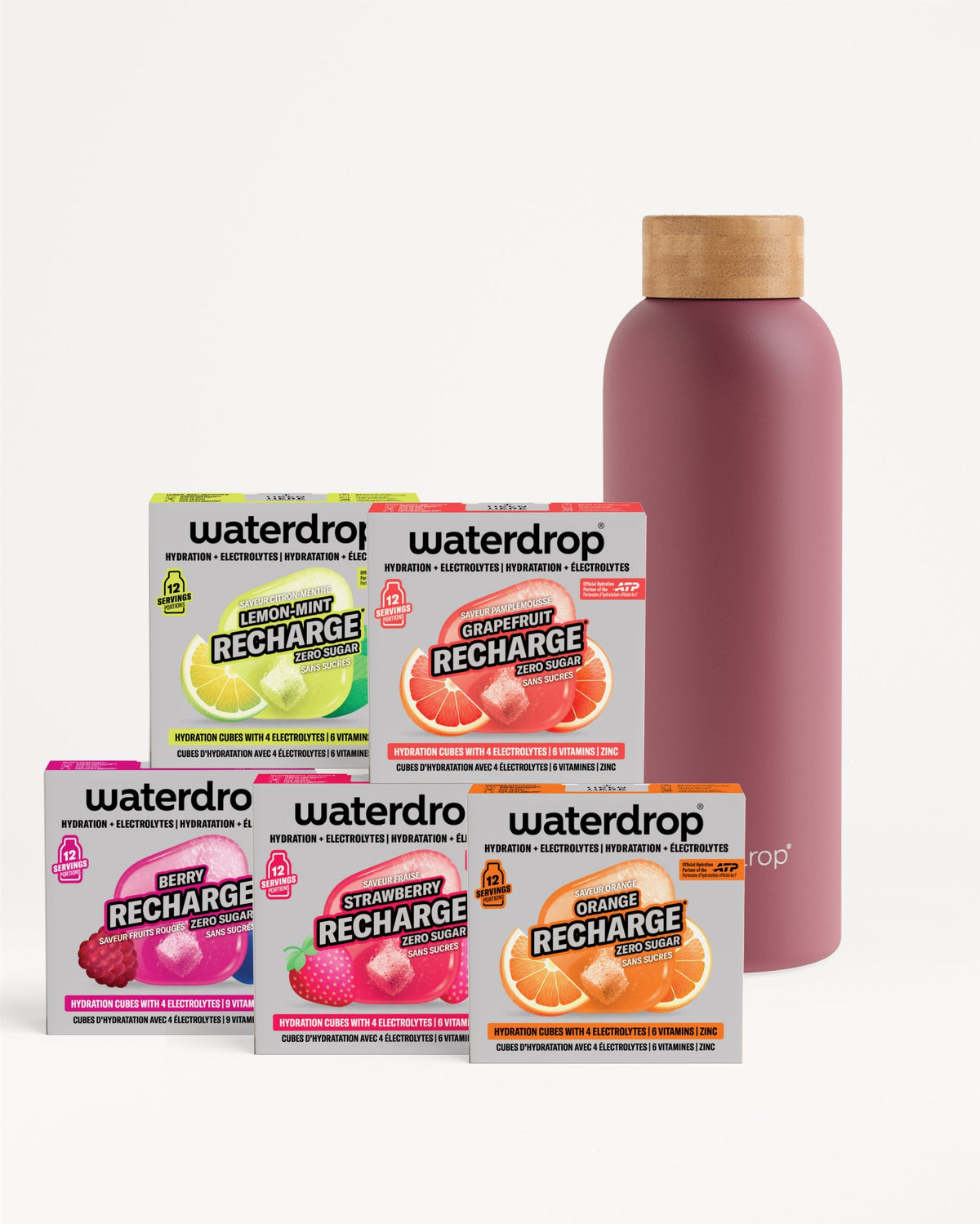 Starterset met RECHARGE en rvs fles