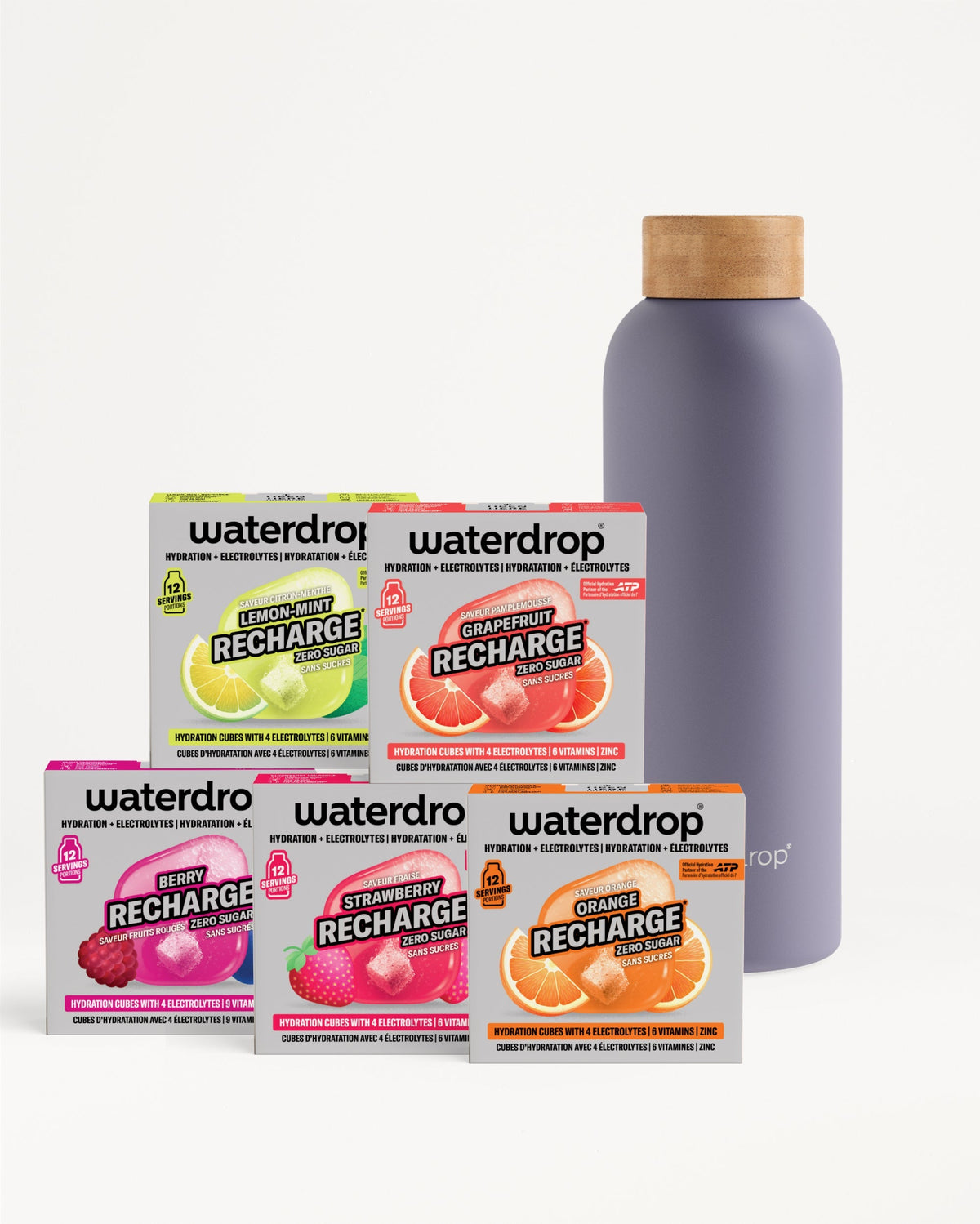 Starterset met RECHARGE en rvs fles