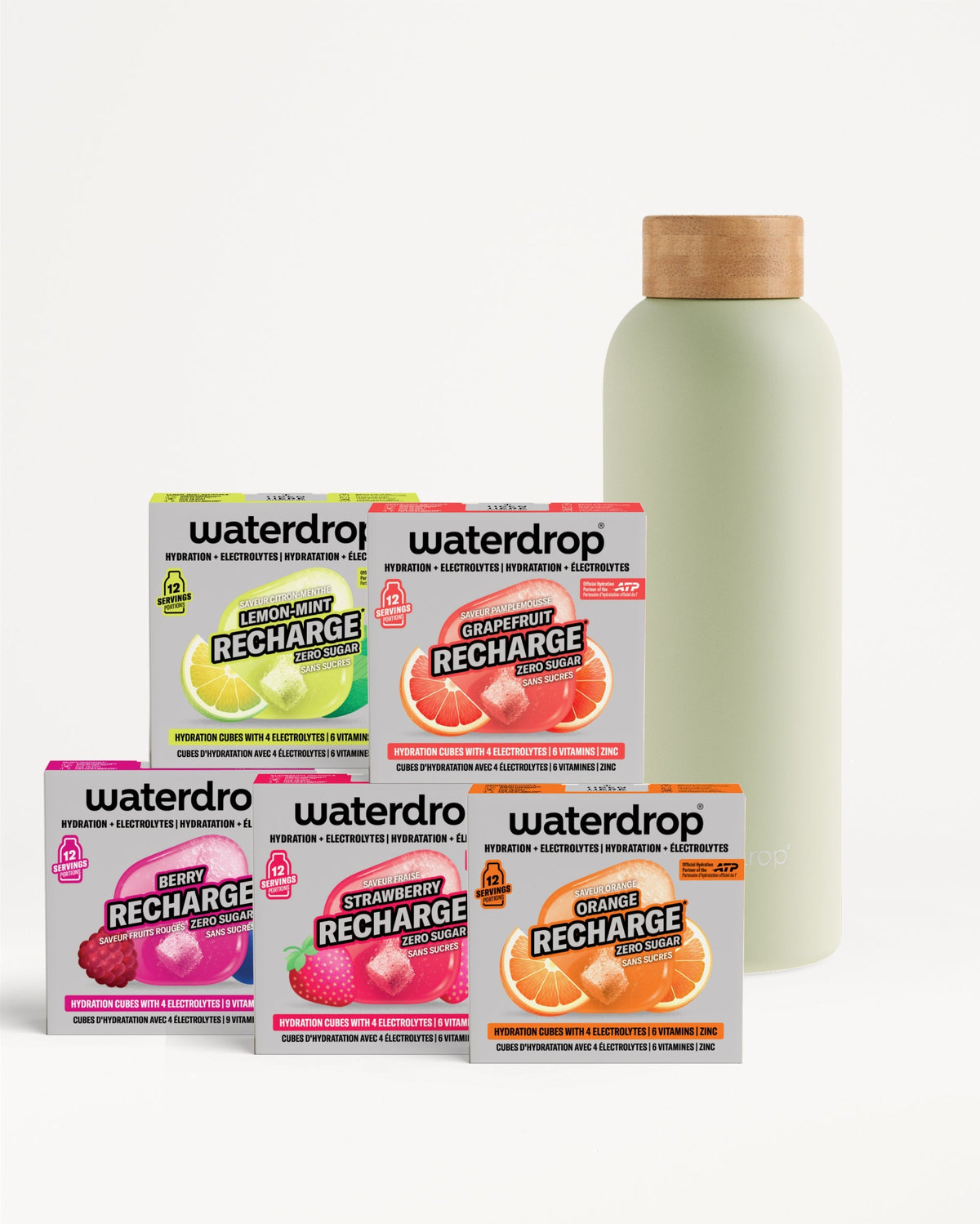 Starterset met RECHARGE en rvs fles