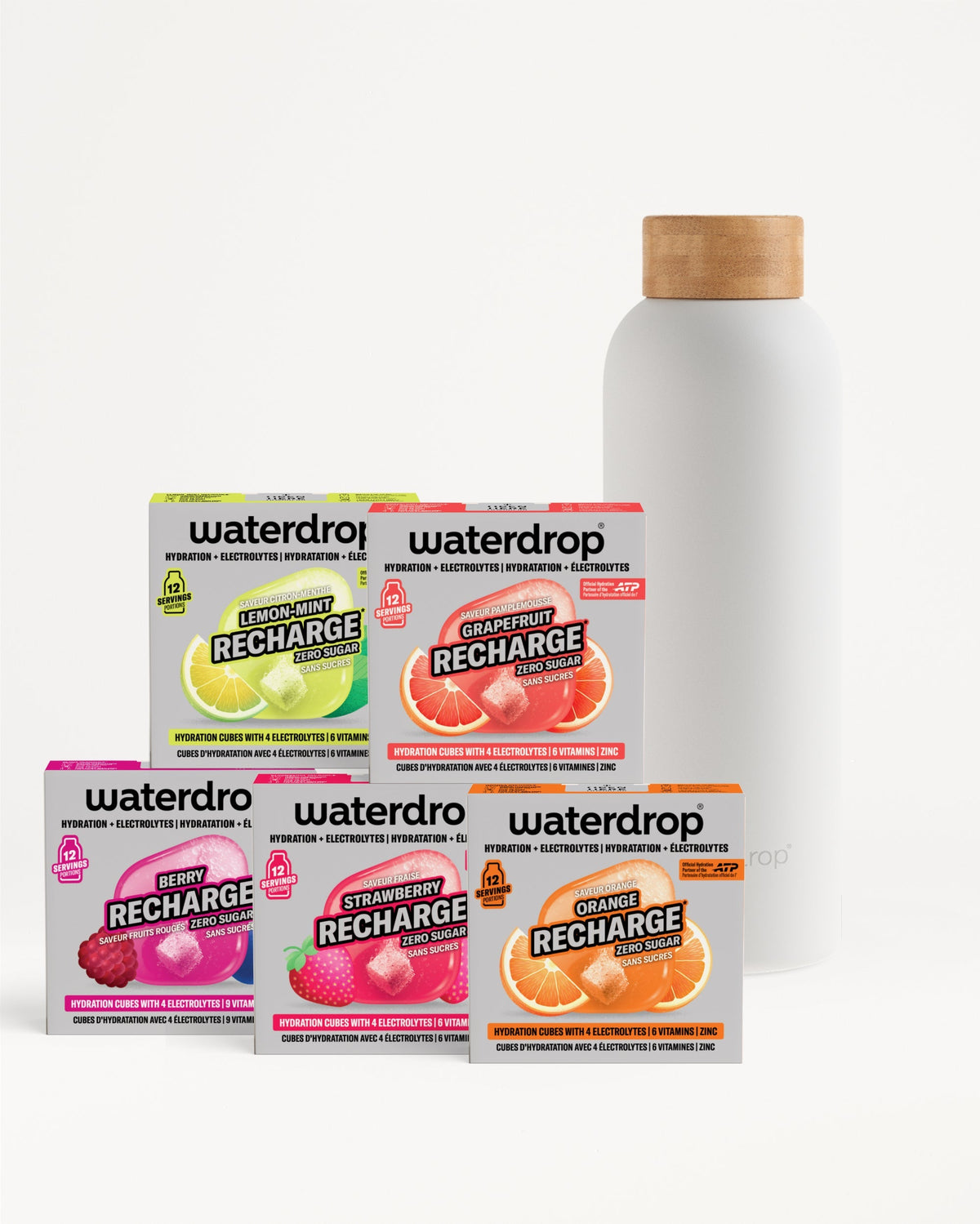 Starterset met RECHARGE en rvs fles