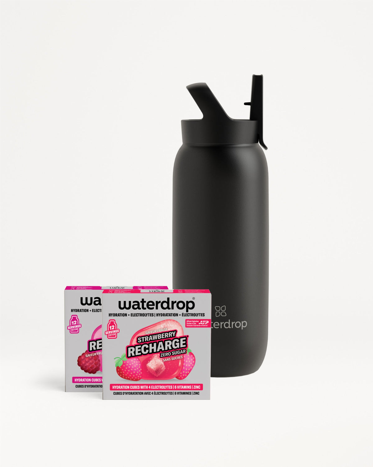 Set met RECHARGE en fles