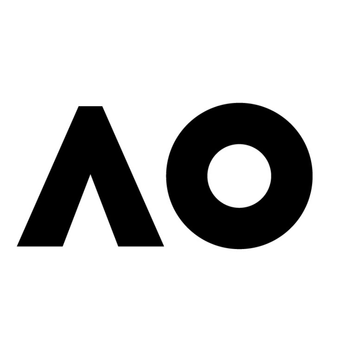 Zwart logo met een gestileerde driehoekige vorm naast een cirkel.
